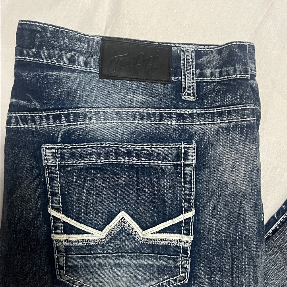 True Luck Slim Straight Men's Jeans in Faded Indigo size 42x32